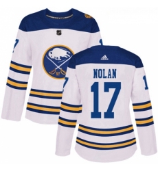 Womens Adidas Buffalo Sabres 17 Jordan Nolan Authentic White 2018 Winter Classic NHL Jersey 