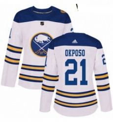 Womens Adidas Buffalo Sabres 21 Kyle Okposo Authentic White 2018 Winter Classic NHL Jersey 