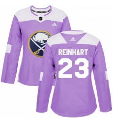 Womens Adidas Buffalo Sabres 23 Sam Reinhart Authentic Purple Fights Cancer Practice NHL Jersey 