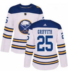 Womens Adidas Buffalo Sabres 25 Seth Griffith Authentic White 2018 Winter Classic NHL Jersey 