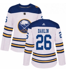 Womens Adidas Buffalo Sabres 26 Rasmus Dahlin Authentic White 2018 Winter Classic NHL Jersey 