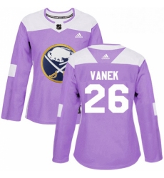 Womens Adidas Buffalo Sabres 26 Thomas Vanek Authentic Purple Fights Cancer Practice NHL Jersey 