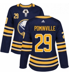 Womens Adidas Buffalo Sabres 29 Jason Pominville Authentic Navy Blue Home NHL Jersey 