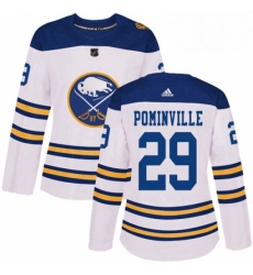 Womens Adidas Buffalo Sabres 29 Jason Pominville Authentic White 2018 Winter Classic NHL Jersey 
