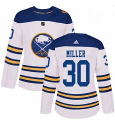 Womens Adidas Buffalo Sabres 30 Ryan Miller Authentic White 2018 Winter Classic NHL Jersey 