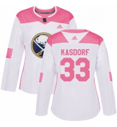 Womens Adidas Buffalo Sabres 33 Jason Kasdorf Authentic WhitePink Fashion NHL Jersey 