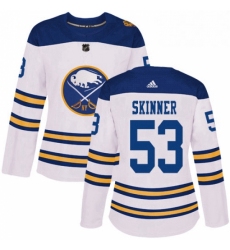 Womens Adidas Buffalo Sabres 53 Jeff Skinner White Authentic 2018 Winter Classic Stitched NHL Jersey 