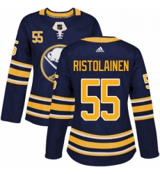 Womens Adidas Buffalo Sabres 55 Rasmus Ristolainen Authentic Navy Blue Home NHL Jersey 