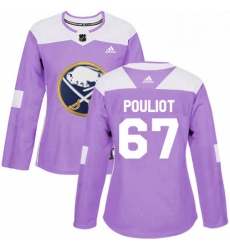 Womens Adidas Buffalo Sabres 67 Benoit Pouliot Authentic Purple Fights Cancer Practice NHL Jersey 