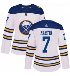 Womens Adidas Buffalo Sabres 7 Rick Martin Authentic White 2018 Winter Classic NHL Jersey 