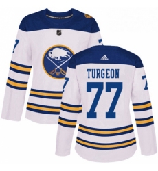 Womens Adidas Buffalo Sabres 77 Pierre Turgeon Authentic White 2018 Winter Classic NHL Jersey 