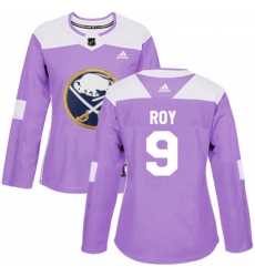 Womens Adidas Buffalo Sabres 9 Derek Roy Authentic Purple Fights Cancer Practice NHL Jersey 