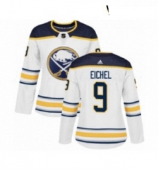 Womens Adidas Buffalo Sabres 9 Jack Eichel Authentic White Away NHL Jersey 