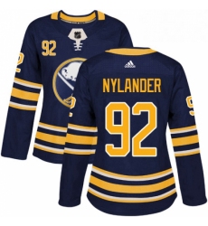 Womens Adidas Buffalo Sabres 92 Alexander Nylander Premier Navy Blue Home NHL Jersey 