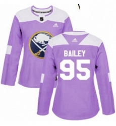 Womens Adidas Buffalo Sabres 95 Justin Bailey Authentic Purple Fights Cancer Practice NHL Jersey 