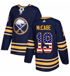 Youth Adidas Buffalo Sabres 19 Jake McCabe Authentic Navy Blue USA Flag Fashion NHL Jersey 