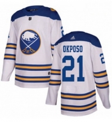 Youth Adidas Buffalo Sabres 21 Kyle Okposo Authentic White 2018 Winter Classic NHL Jersey 