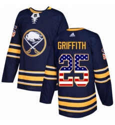 Youth Adidas Buffalo Sabres 25 Seth Griffith Authentic Navy Blue USA Flag Fashion NHL Jersey 