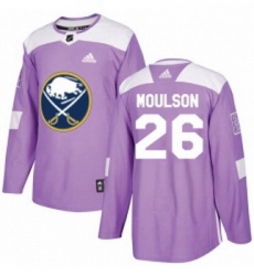 Youth Adidas Buffalo Sabres 26 Matt Moulson Authentic Purple Fights Cancer Practice NHL Jersey 