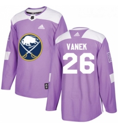 Youth Adidas Buffalo Sabres 26 Thomas Vanek Authentic Purple Fights Cancer Practice NHL Jersey 