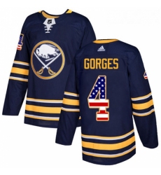 Youth Adidas Buffalo Sabres 4 Josh Gorges Authentic Navy Blue USA Flag Fashion NHL Jersey 