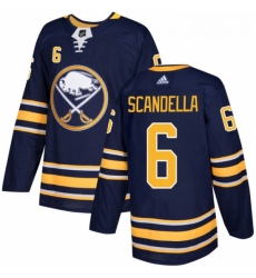 Youth Adidas Buffalo Sabres 6 Marco Scandella Authentic Navy Blue Home NHL Jersey 