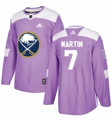 Youth Adidas Buffalo Sabres 7 Rick Martin Authentic Purple Fights Cancer Practice NHL Jersey 
