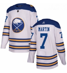 Youth Adidas Buffalo Sabres 7 Rick Martin Authentic White 2018 Winter Classic NHL Jersey 