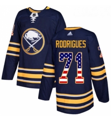 Youth Adidas Buffalo Sabres 71 Evan Rodrigues Authentic Navy Blue USA Flag Fashion NHL Jersey 
