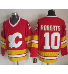 Calgary Flames #10 Gary Roberts Red CCM Throwback Stitched NHL Jersey