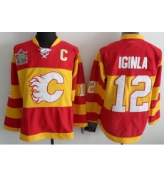 Calgary Flames 12 Jarome Iginla Red Heritage Classic Jerseys