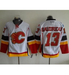 Calgary Flames #13 Johnny Gaudreau White Stitched NHL Jersey
