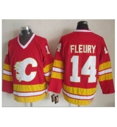 Calgary Flames #14 Theoren Fleury Red CCM Throwback Stitched NHL Jersey