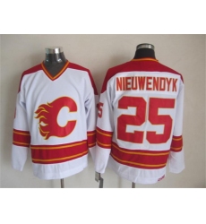 Calgary Flames #25 Joe Nieuwendyk White CCM Throwback Stitched NHL Jersey