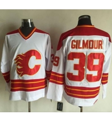 Flames #39 Doug Gilmour White CCM Throwback Stitched NHL Jersey