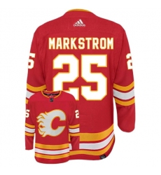 Men Calgary Flames 25 Jacob Markstrom Red Stitched NHL Jersey