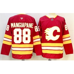 Men Calgary Flames 88 Andrew Mangiapane Red 2024 25 Home Stitched Hockey Jersey