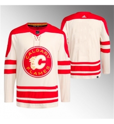 Men Calgary Flames Blank 2023 Cream Classic Primegreen Stitched Jersey