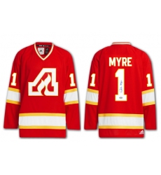 Men Phil Myre Atlanta Flames Adidas Vintage Pro Red Stitched NHL Jersey