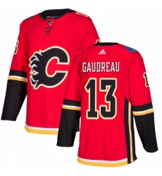 Mens Adidas Calgary Flames 13 Johnny Gaudreau Authentic Red Home NHL Jersey 