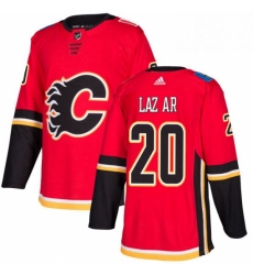 Mens Adidas Calgary Flames 20 Curtis Lazar Authentic Red Home NHL Jersey 