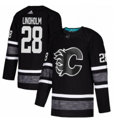 Mens Adidas Calgary Flames 28 Elias Lindholm Black 2019 All Star Game Parley Authentic Stitched NHL Jersey 