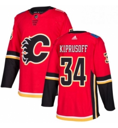 Mens Adidas Calgary Flames 34 Miikka Kiprusoff Authentic Red Home NHL Jersey 