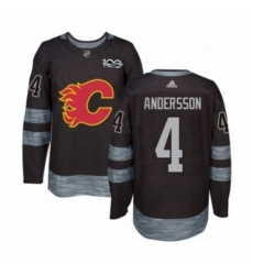 Mens Adidas Calgary Flames 4 Rasmus Andersson Authentic Black 1917 2017 100th Anniversary NHL Jersey 