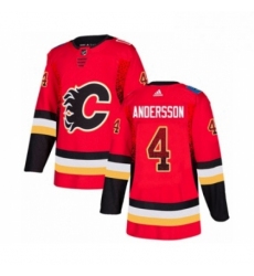 Mens Adidas Calgary Flames 4 Rasmus Andersson Authentic Red Drift Fashion NHL Jersey 