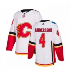 Mens Adidas Calgary Flames 4 Rasmus Andersson Authentic White Away NHL Jersey 