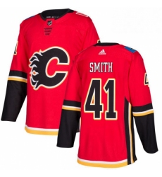 Mens Adidas Calgary Flames 41 Mike Smith Premier Red Home NHL Jersey 