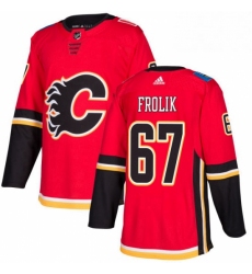 Mens Adidas Calgary Flames 67 Michael Frolik Authentic Red Home NHL Jersey 