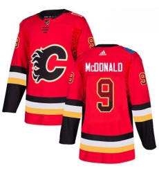 Mens Adidas Calgary Flames 9 Lanny McDonald Authentic Red Drift Fashion NHL Jersey 