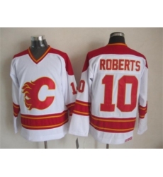 NHL Calgary Flames #10 Gary Roberts White CCM Throwback Jerseys
